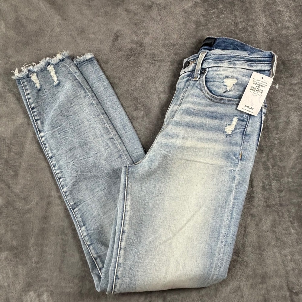 Buckle Black Fit No. 35 Ankle Skinny Jeans Light Wash Distressed 25x27 NEW